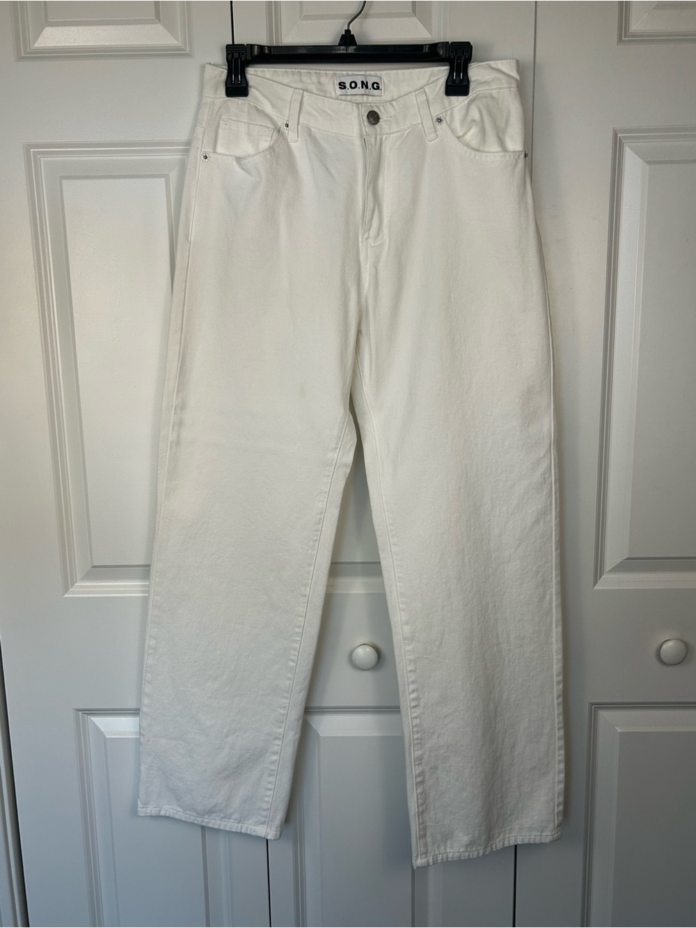 S.O.N.G. White Cotton Jeans